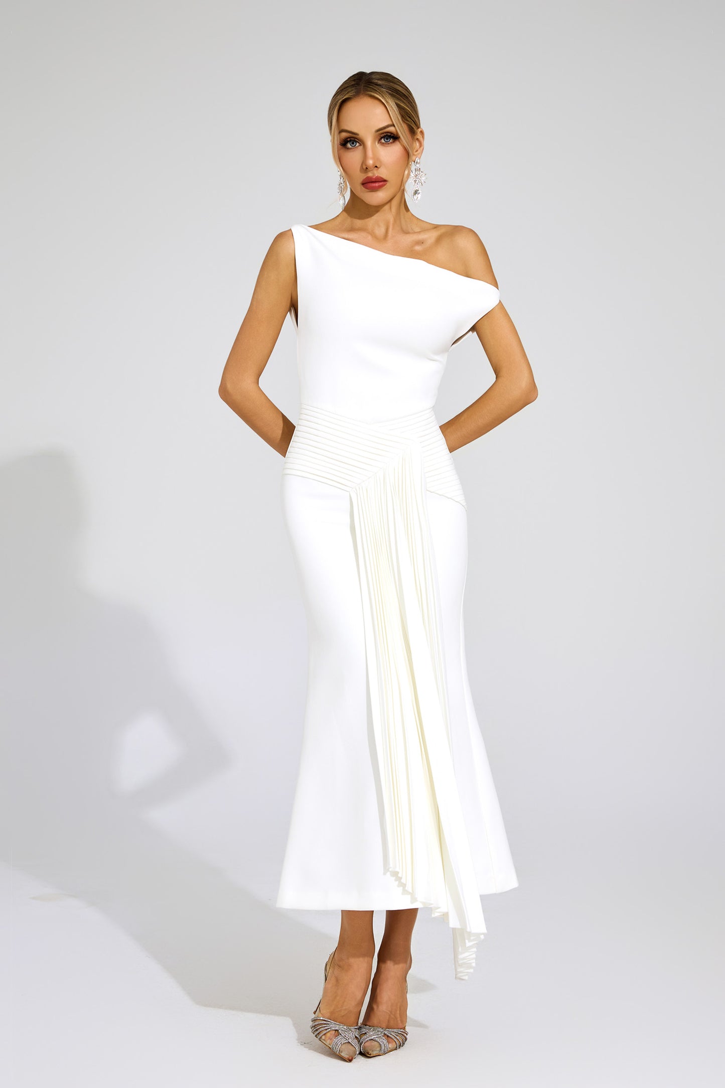 Walter White Ruched One Shoulder Dress