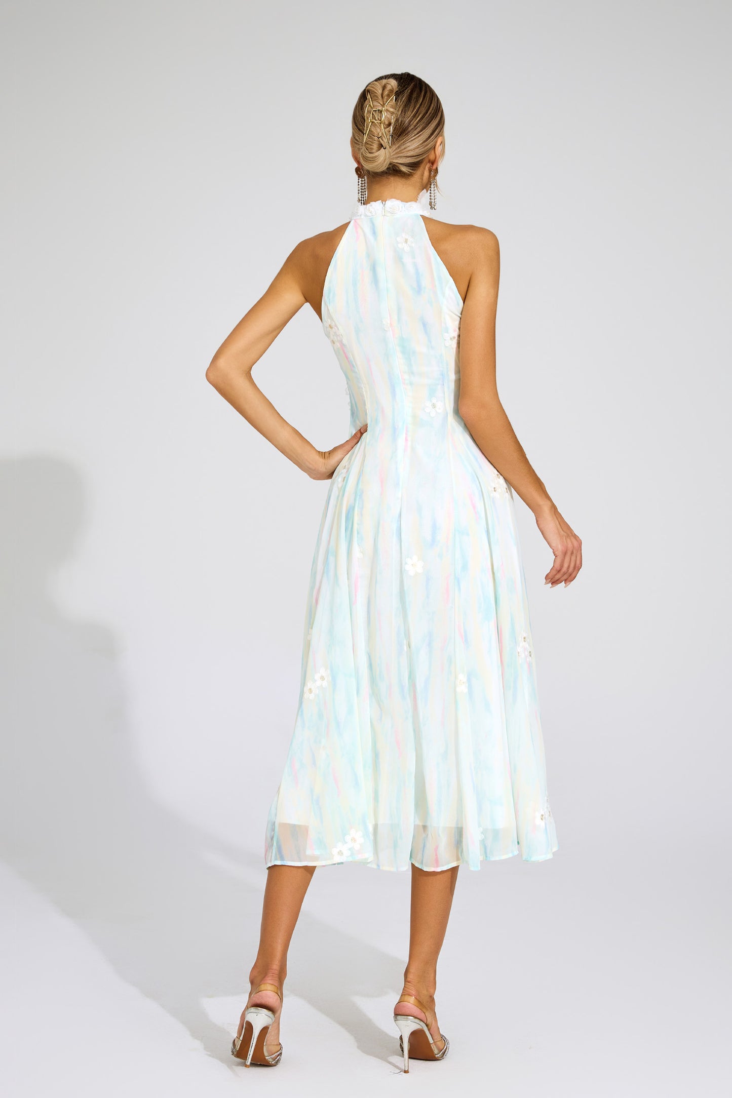 Wheatley Green Halter Sleeveless Dress