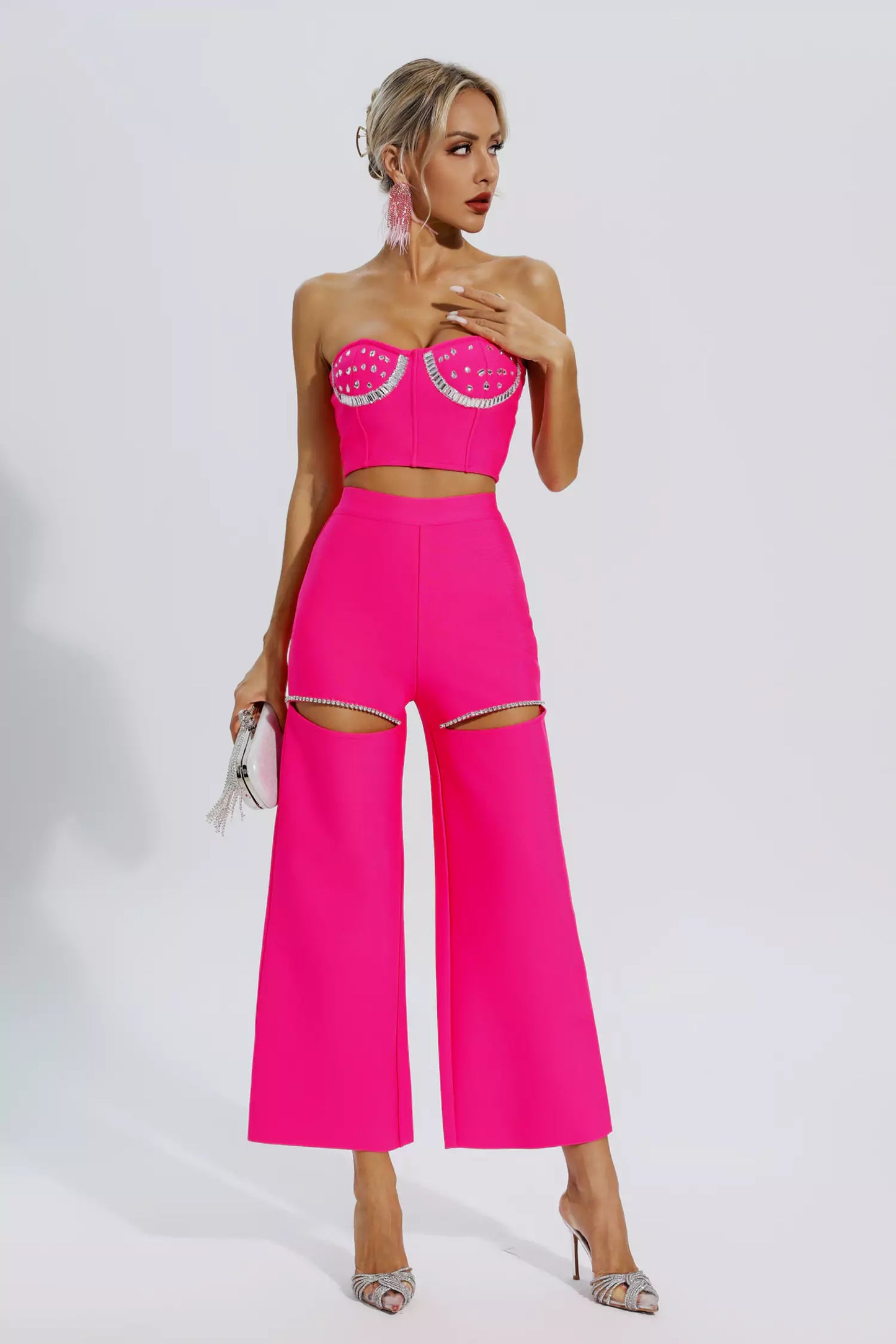Xiomara Pink Cutout Diamond Set
