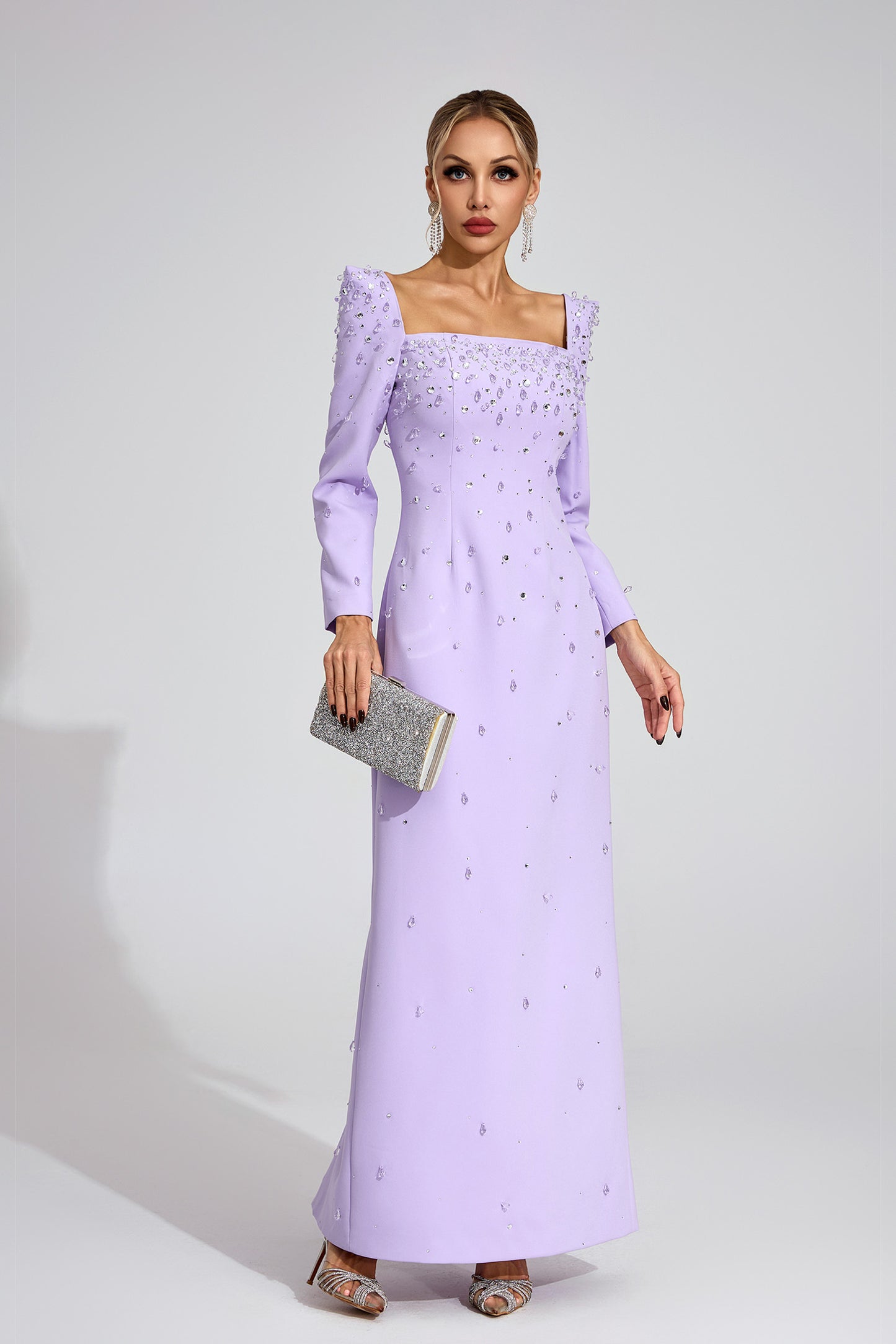 Zipporah Purple Diamond Maxi Dress
