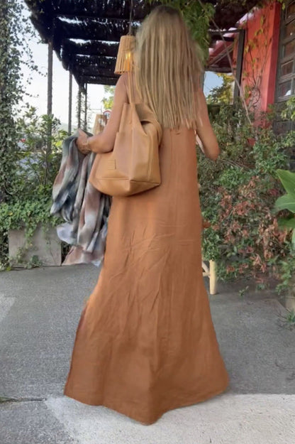 Basic Casual Outdoor Halter Dress