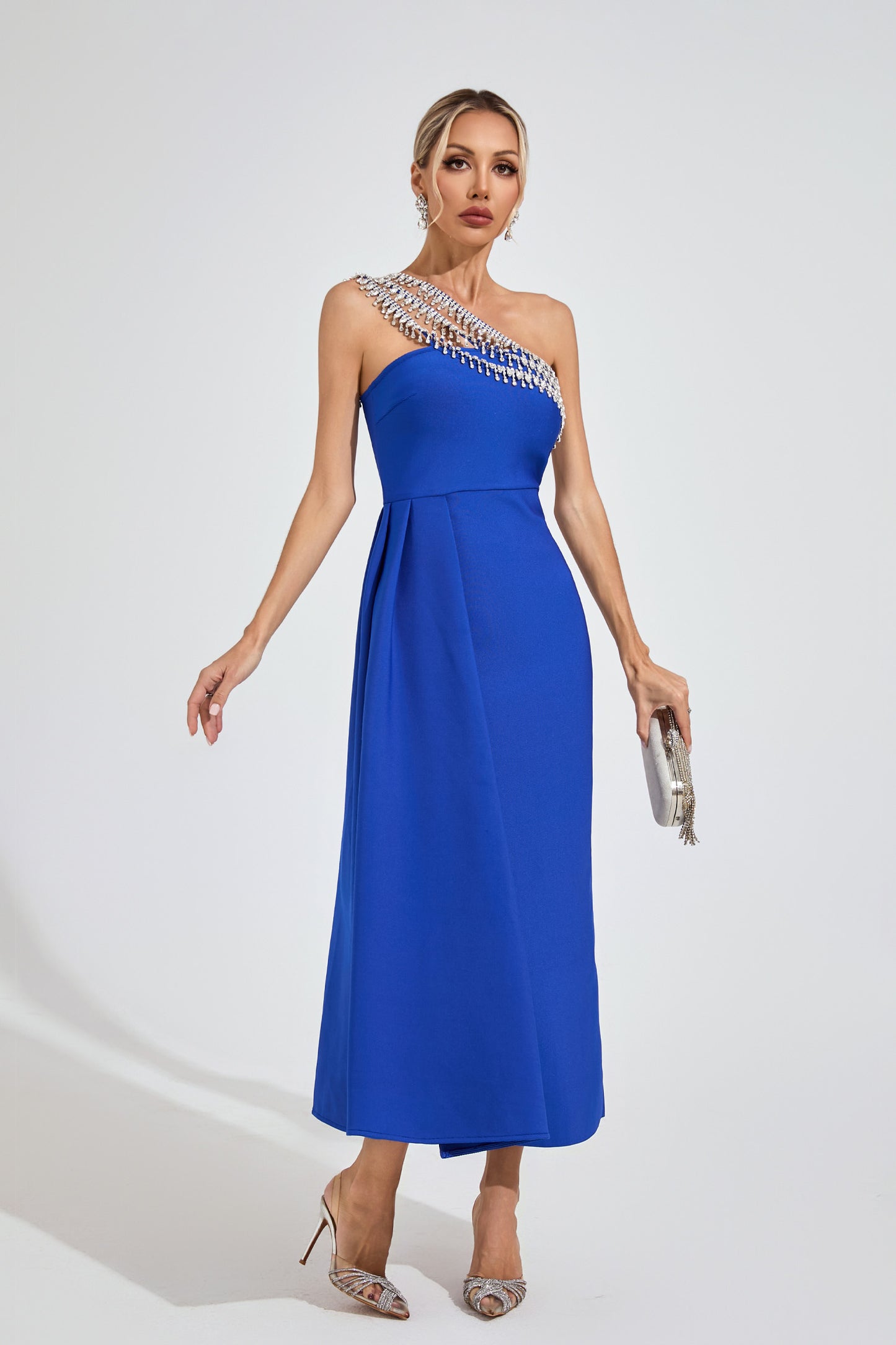 Flo Blue Strapless Diamond Dress