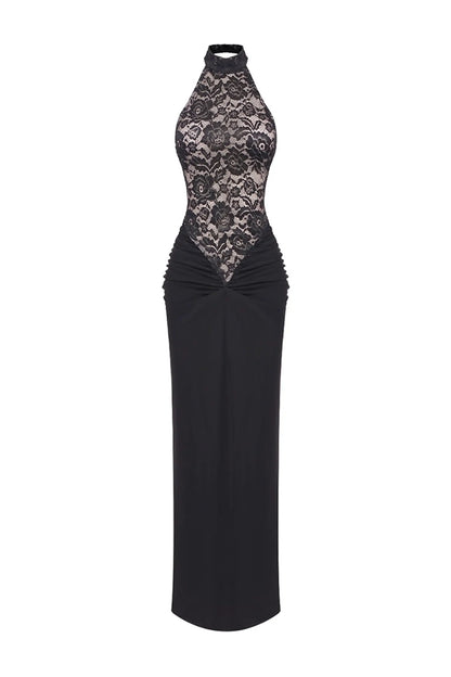Veblen Black Lace Off Shoulder Dress