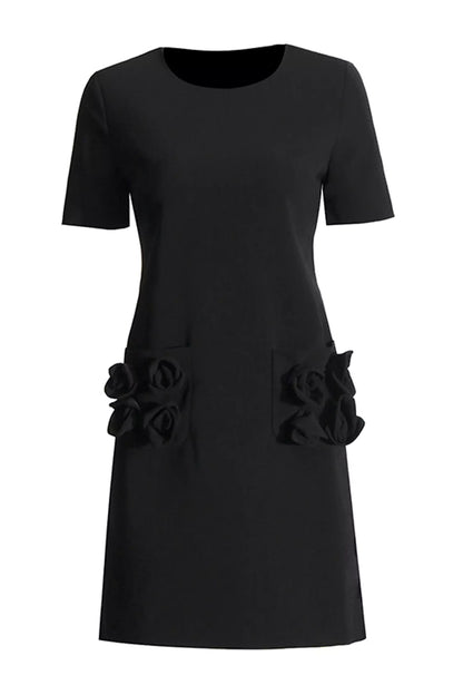 Zendaya Black Rose Mini Dress