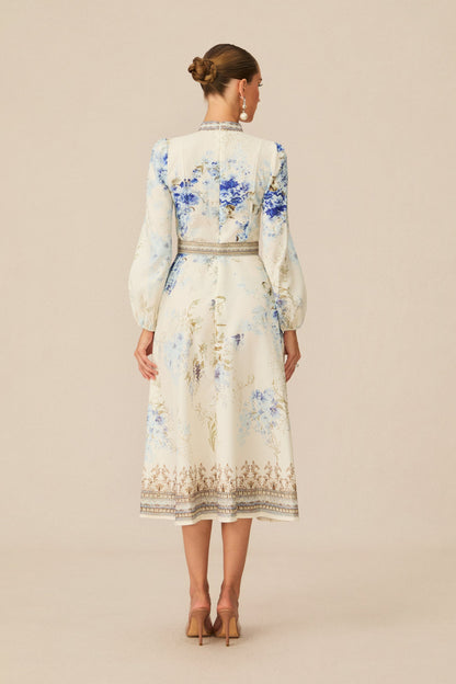 Most Beautiful Day White Floral Print Midi Dress