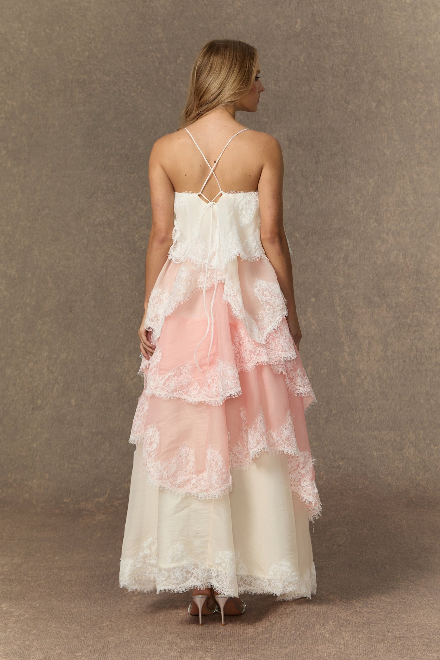 Endlessly Darling Pink Irregular Tiered Maxi Dress