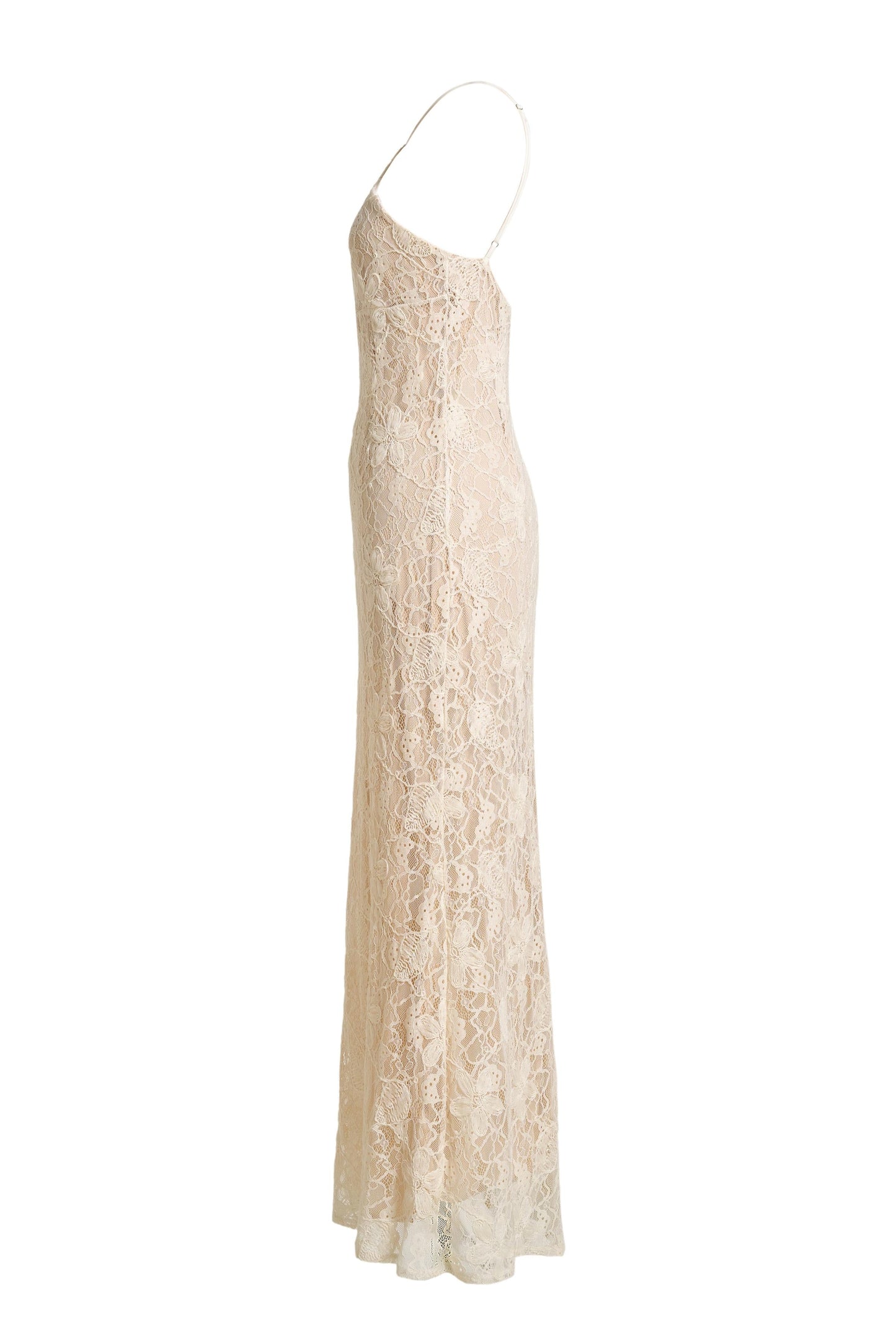 Lace Cut-Out Halter Neck Maxi Dress