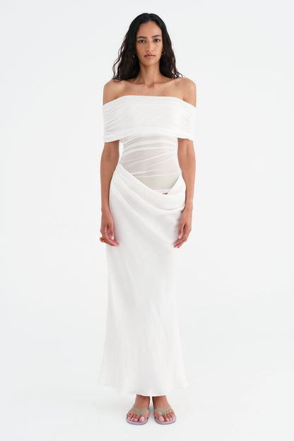 Leona Off Shoulder Sheer Maxi Dress