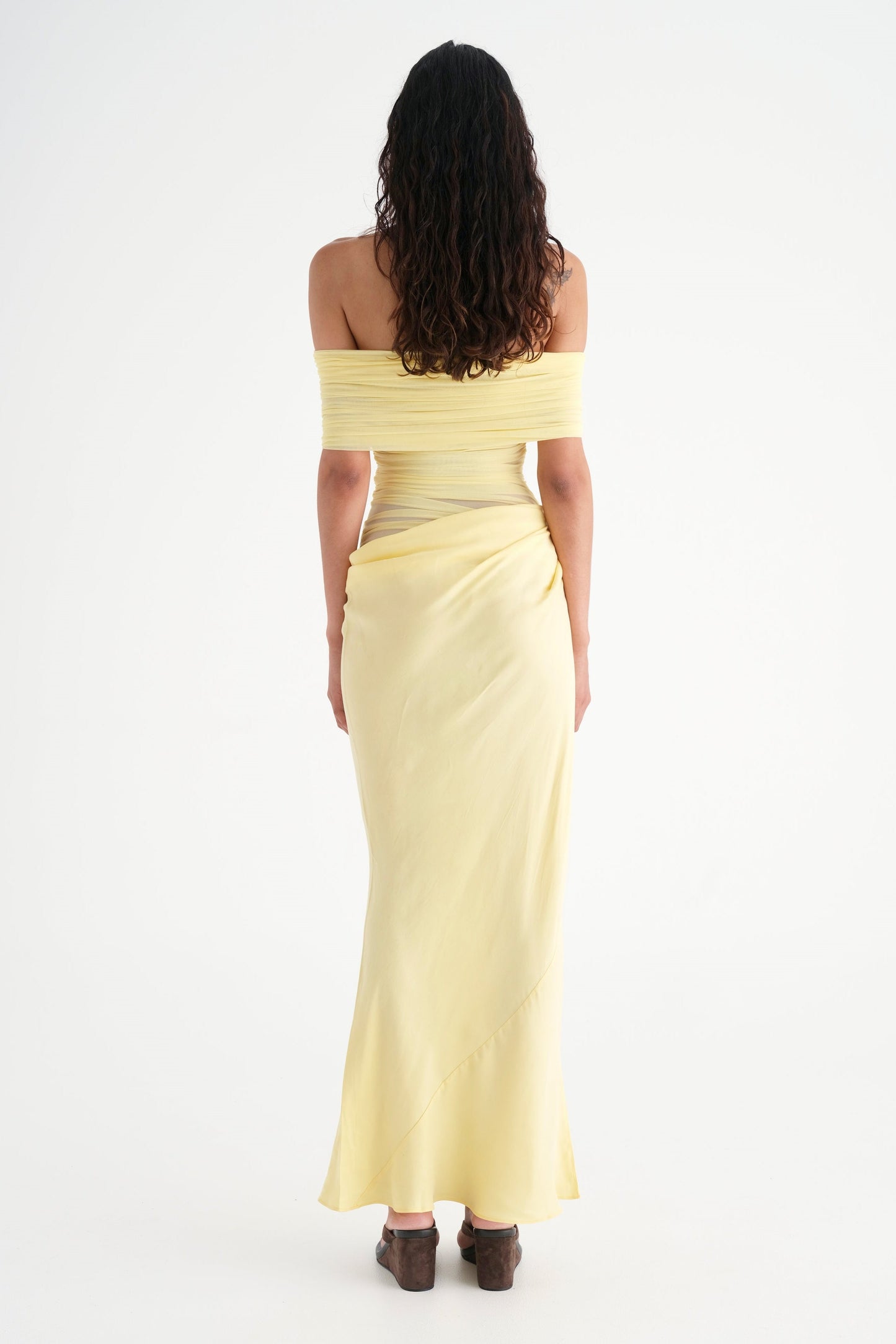 Leona Off Shoulder Sheer Maxi Dress