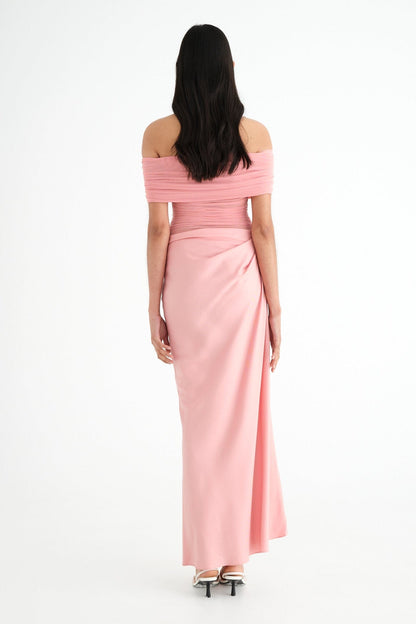 Leona Off Shoulder Sheer Maxi Dress