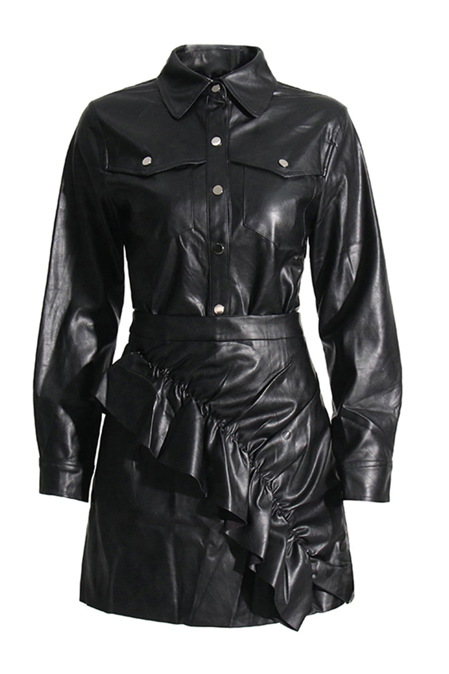 Sapir Black Leather Set