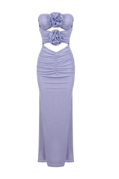Darlene Purple Rose Off Shoulder Dress