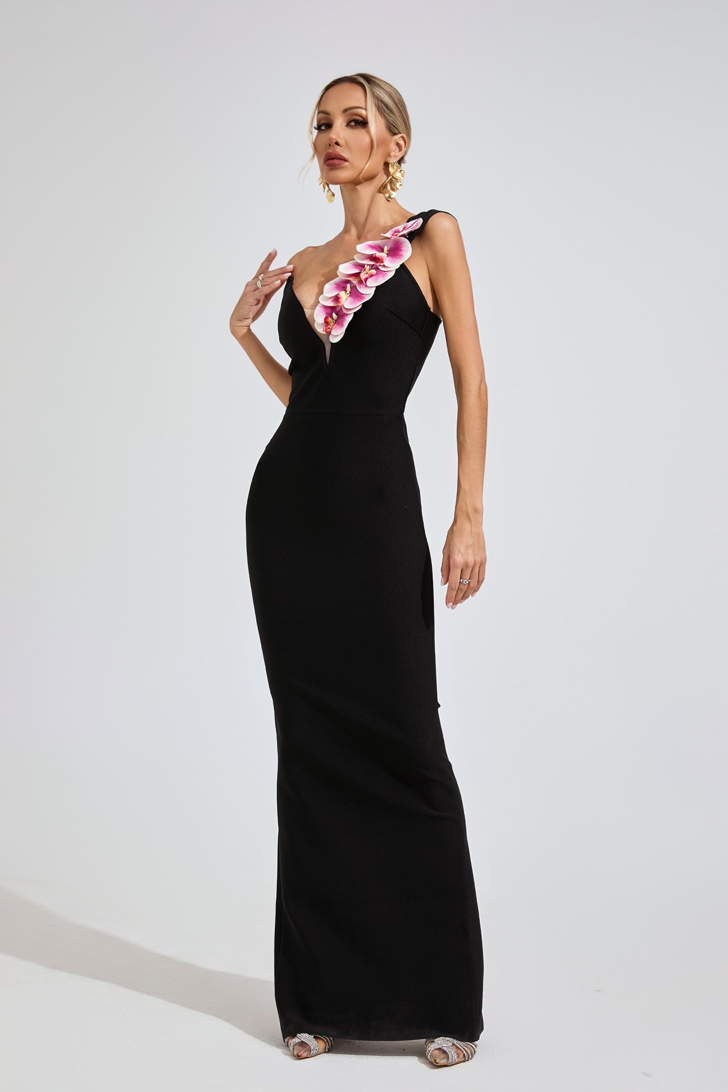 Isobel Black Shoulder Bandage Dress