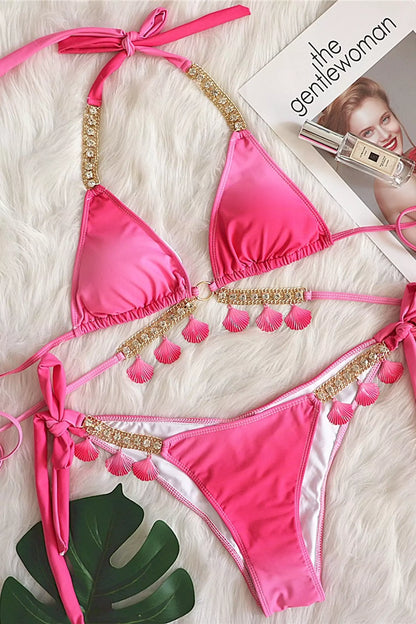 Avery Gradient Pink Shell Bikini