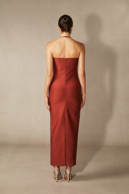 Elaina Halterneck Tassel Maxi Dress