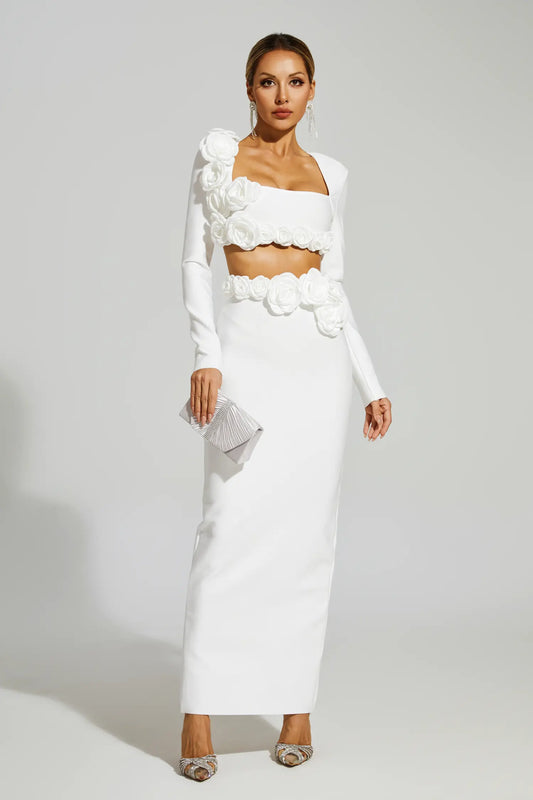 Abel White Rose Flower Set