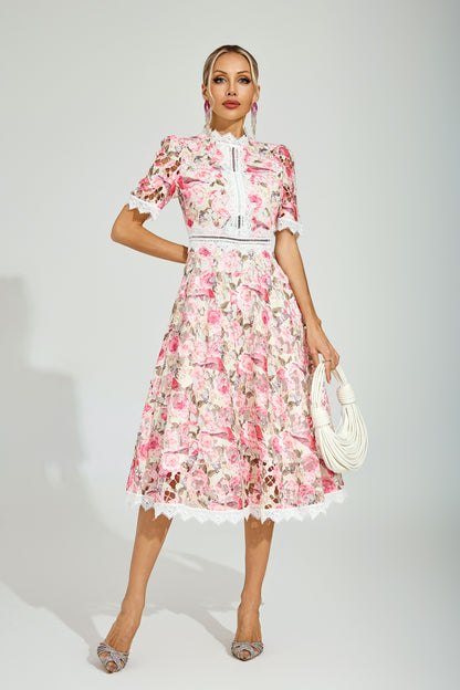 Adair Floral Lace Midi Dress