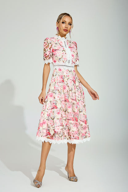 Adair Floral Lace Midi Dress