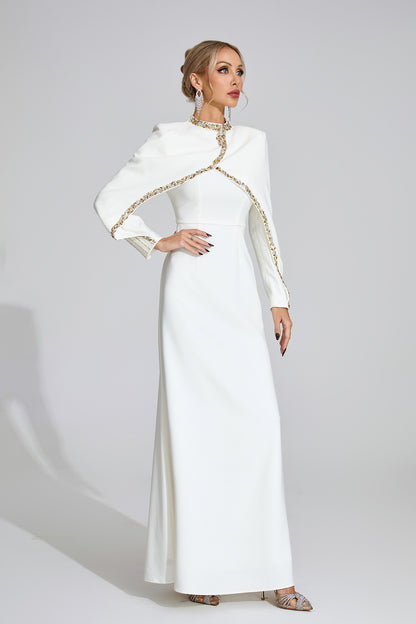 Andromeda  White Chain Maxi Dress
