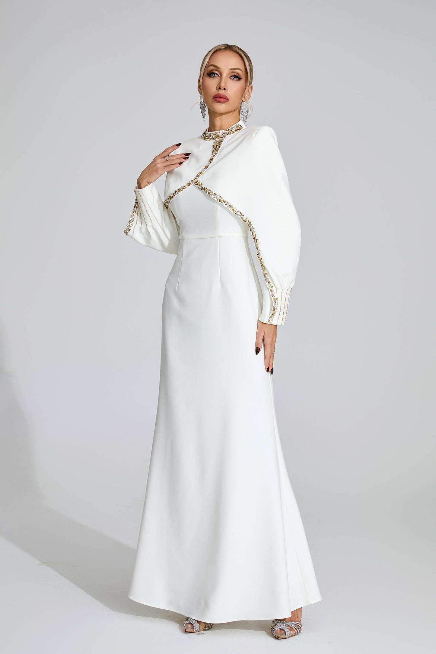Andromeda  White Chain Maxi Dress