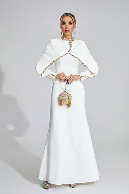 Andromeda  White Chain Maxi Dress