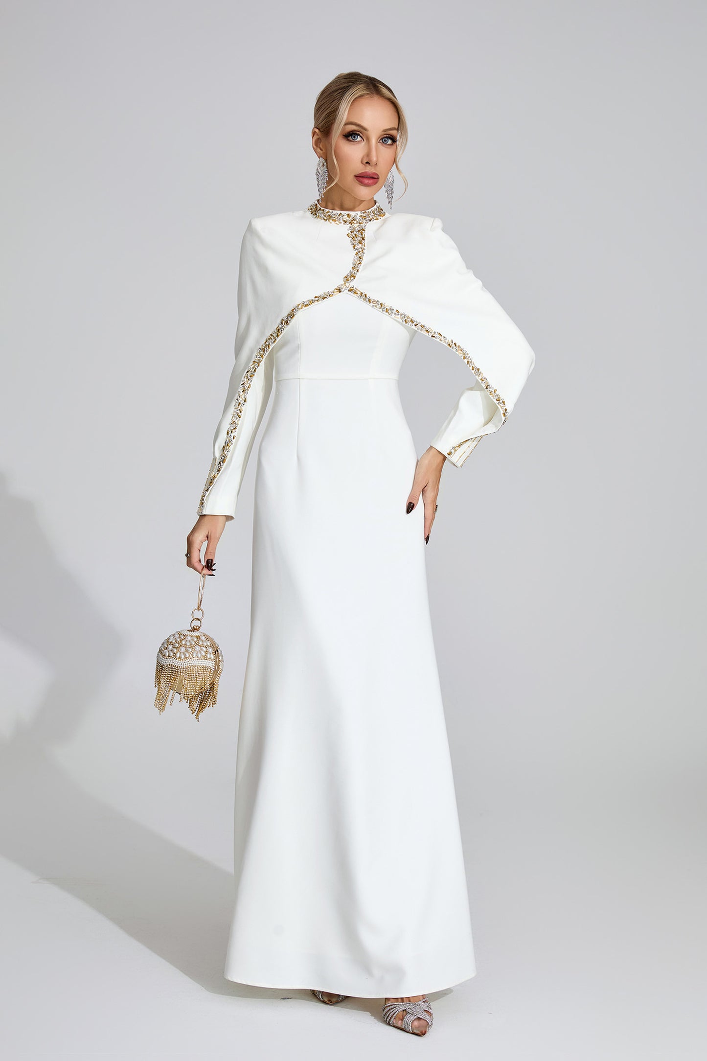 Andromeda  White Chain Maxi Dress