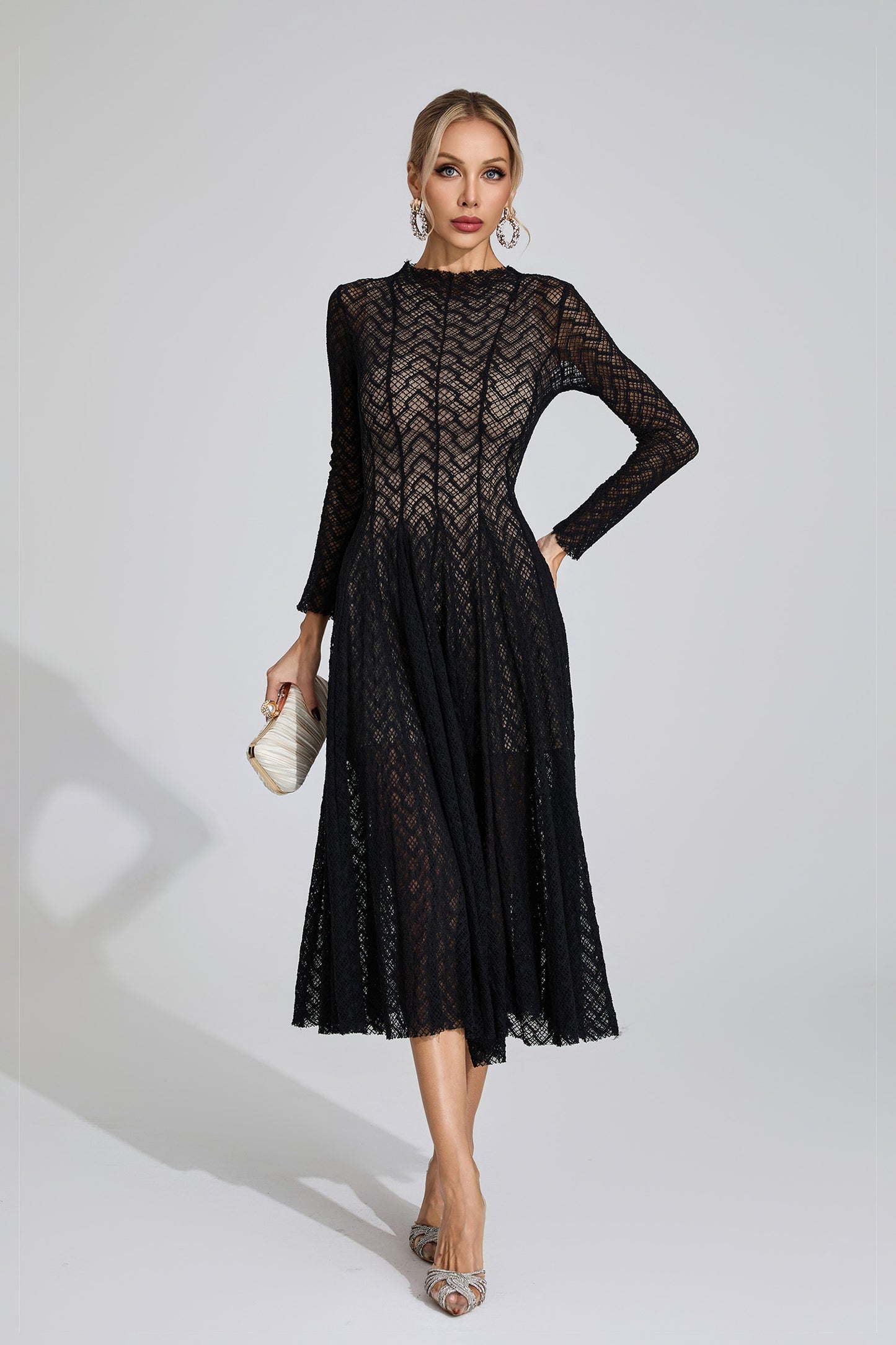 Armstrong Black Lace Long Sleeve Dress
