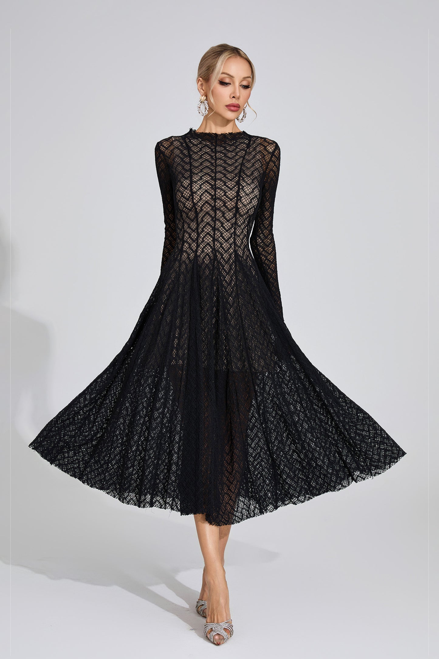 Armstrong Black Lace Long Sleeve Dress