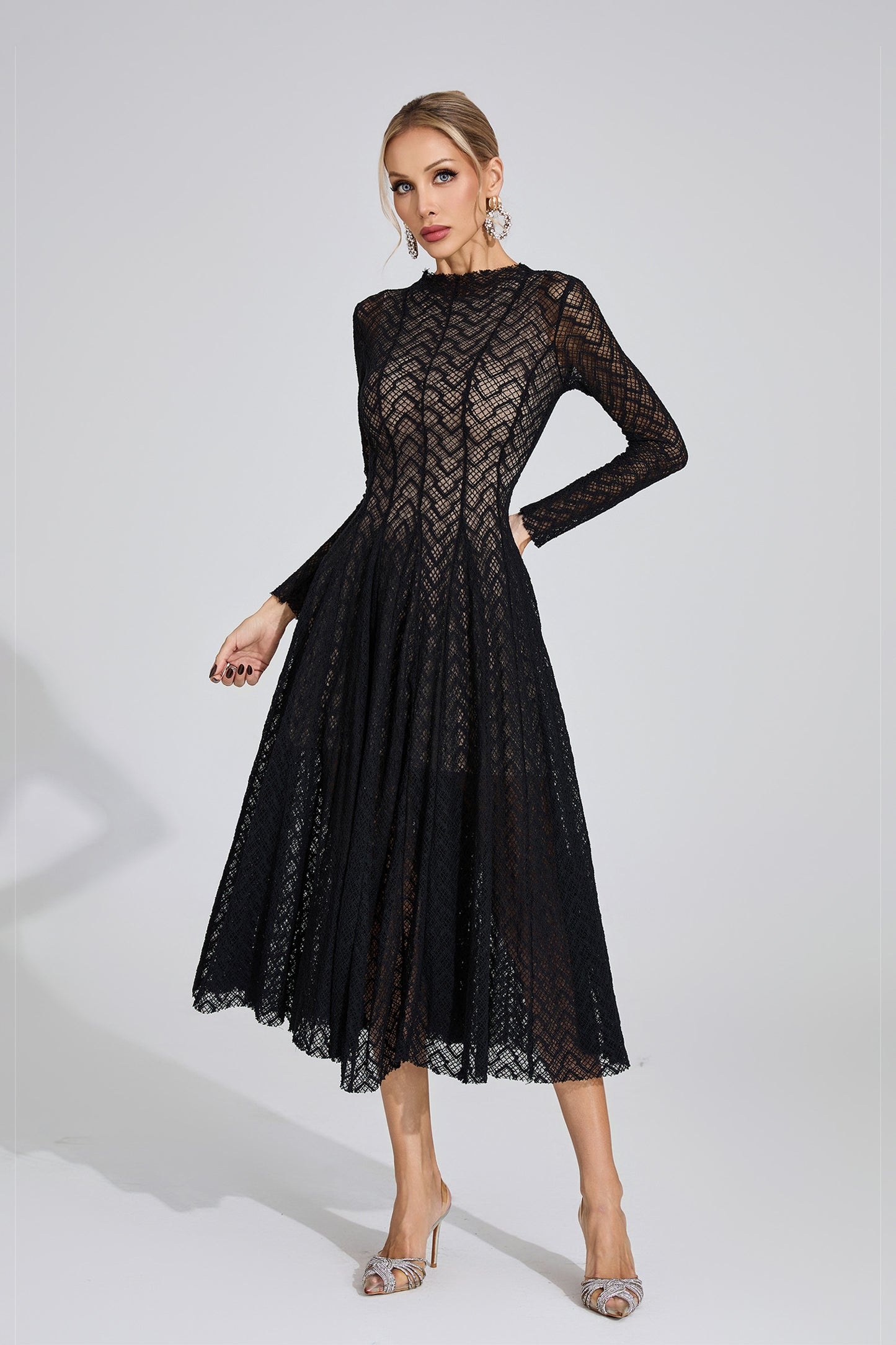 Armstrong Black Lace Long Sleeve Dress