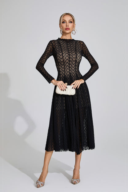 Armstrong Black Lace Long Sleeve Dress