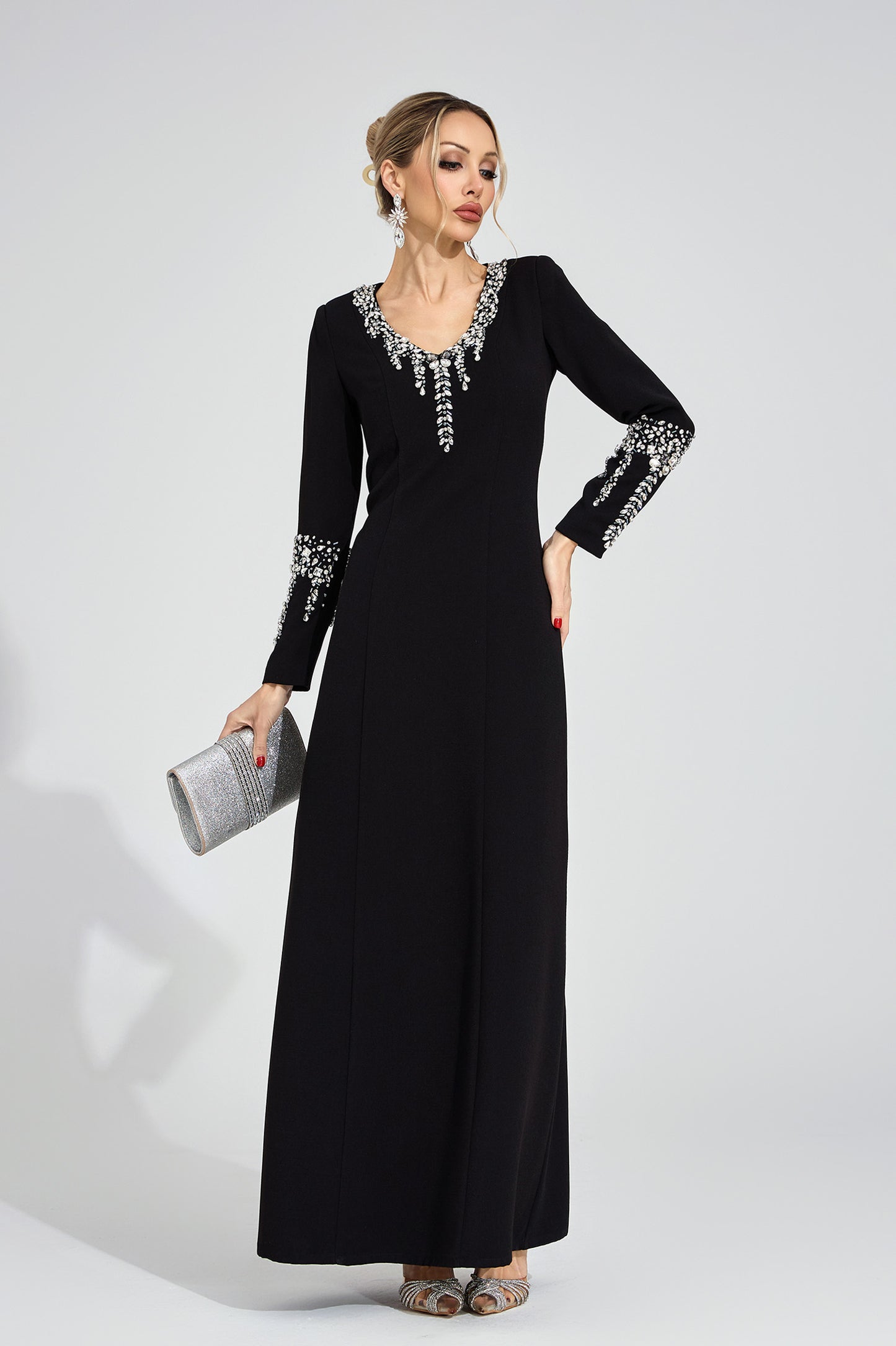 Belle Black Diamond Maxi Dress