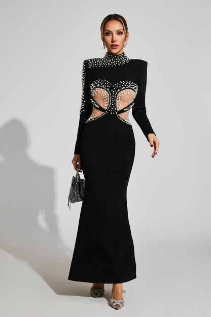Bunyan Black Cut Out Mesh Bandage Dress