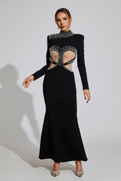 Bunyan Black Cut Out Mesh Bandage Dress