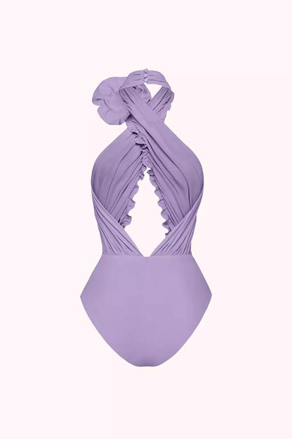 Dalia Purple Floral One Piece Swimwear