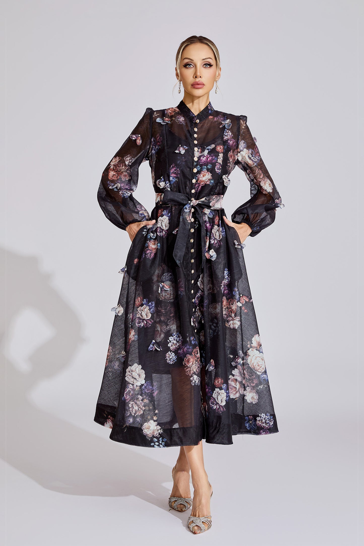 Clara Black Printed Maxi Dress