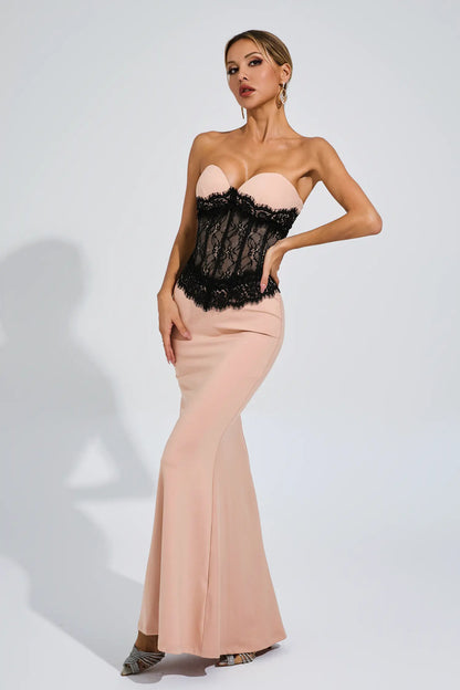 Conrad Apricot Off Shoulder Bandage Dress