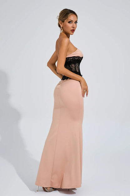 Conrad Apricot Off Shoulder Bandage Dress