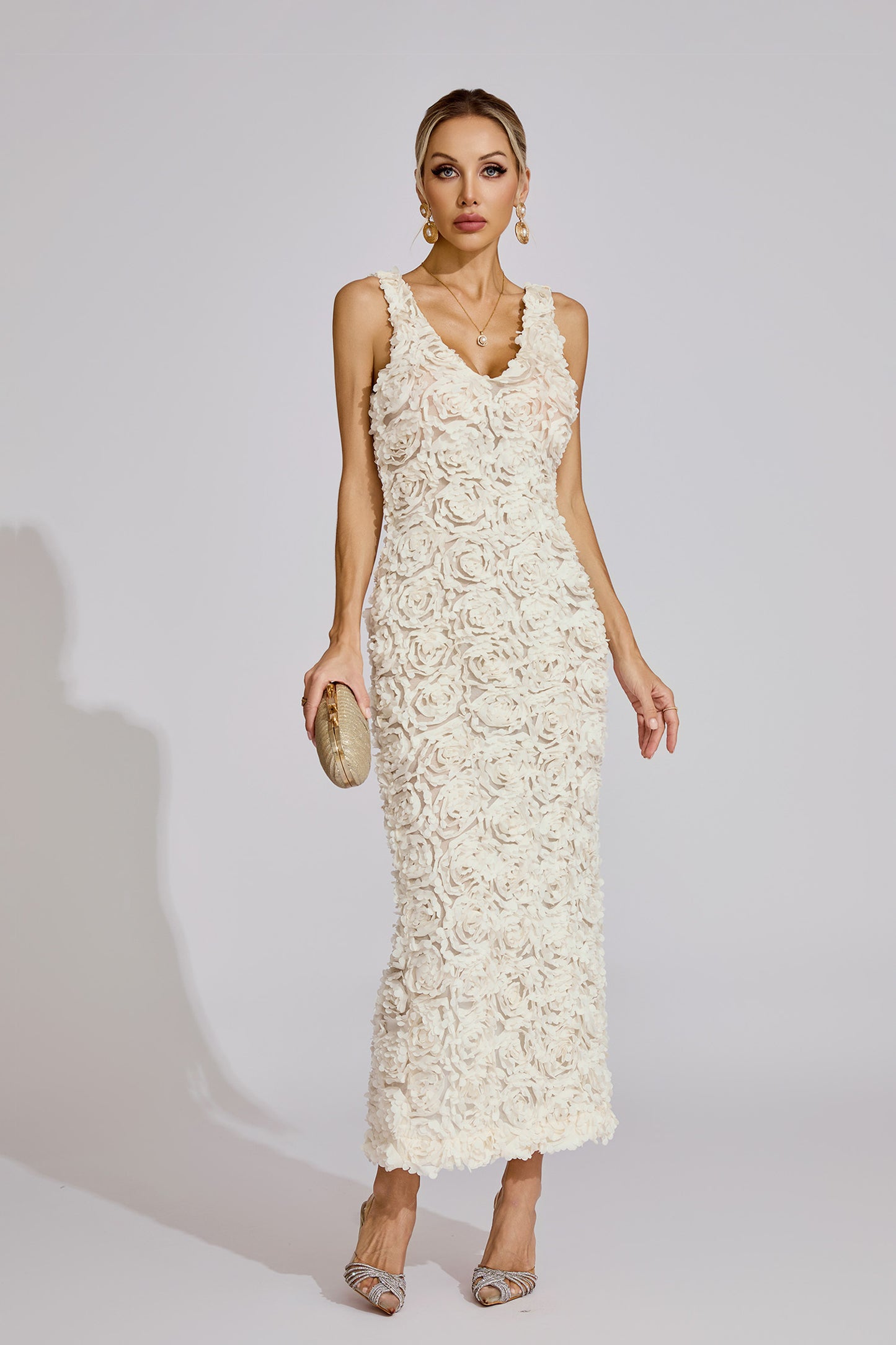 Cora White Floral Maxi Dress