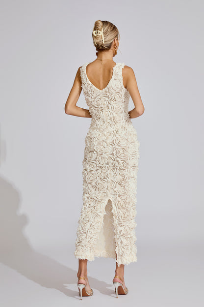 Cora White Floral Maxi Dress