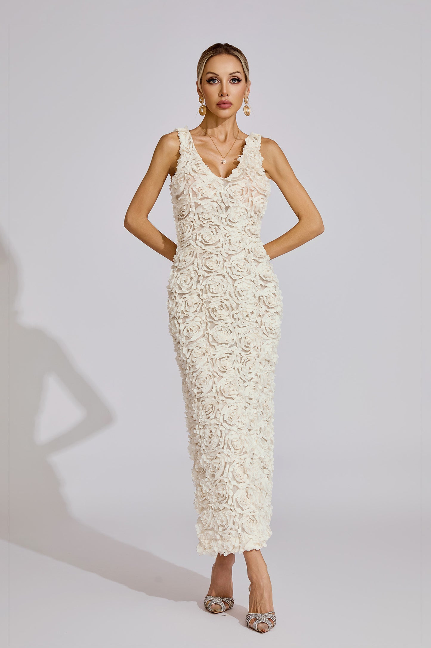 Cora White Floral Maxi Dress