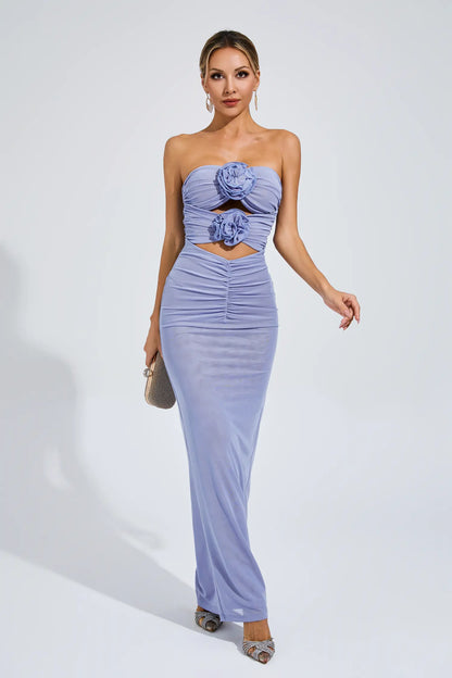 Darlene Purple Rose Off Shoulder Dress