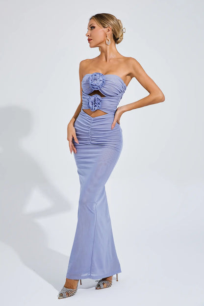 Darlene Purple Rose Off Shoulder Dress