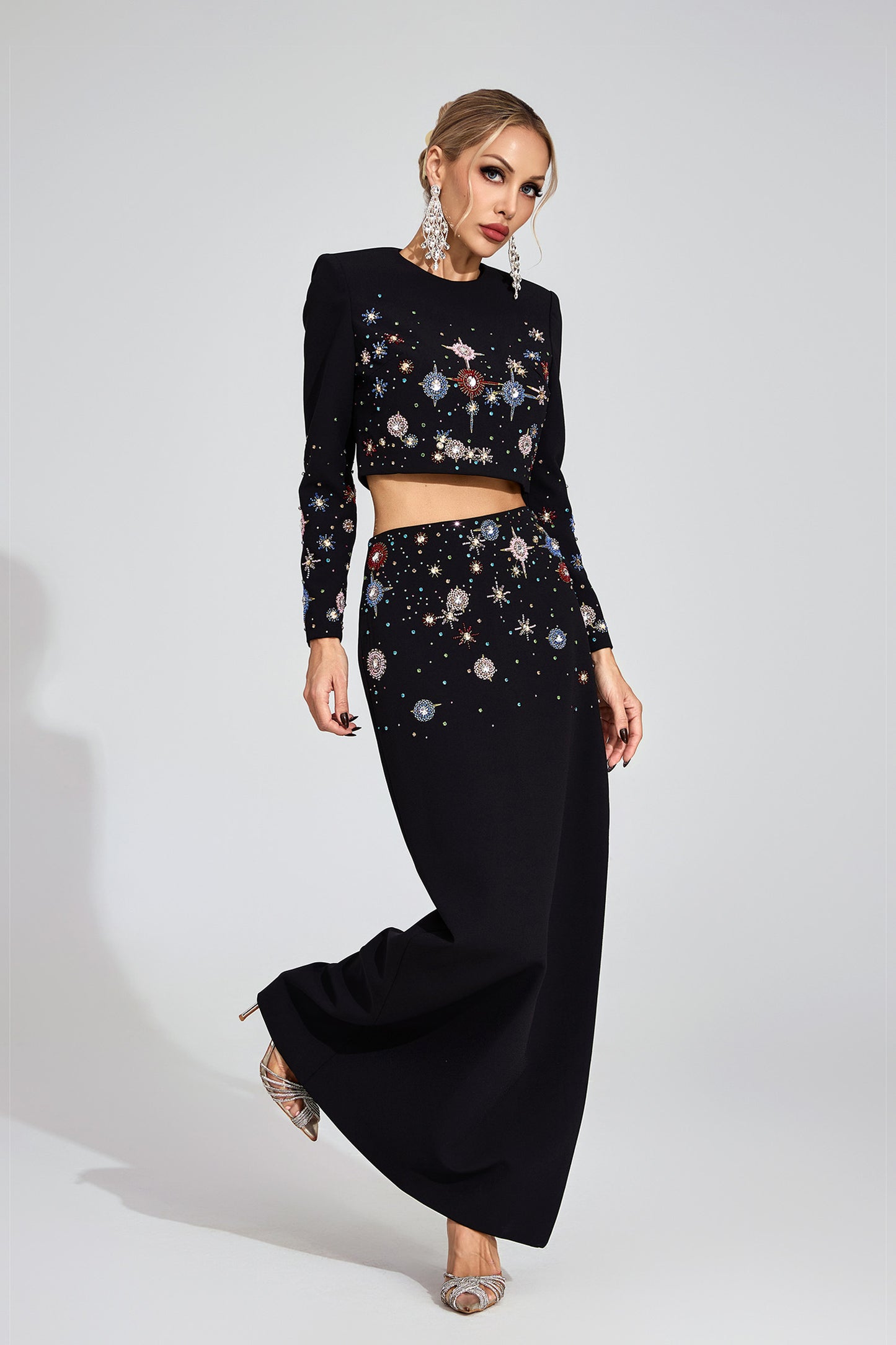 Demelza Black Diamond Embellished Set