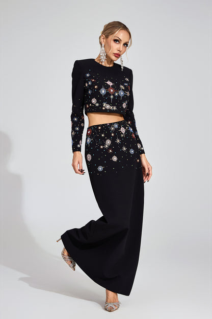 Demelza Black Diamond Embellished Set