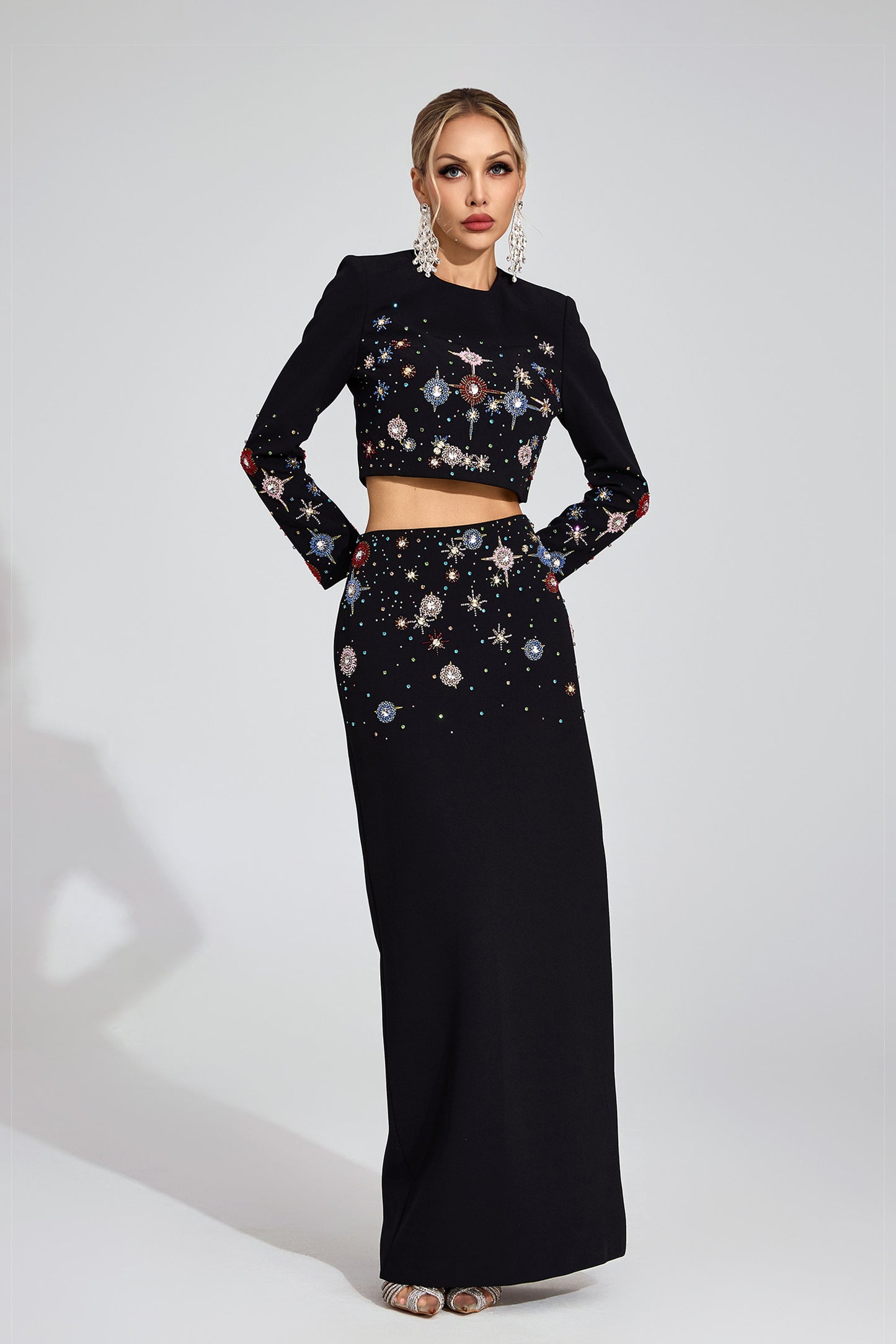 Demelza Black Diamond Embellished Set