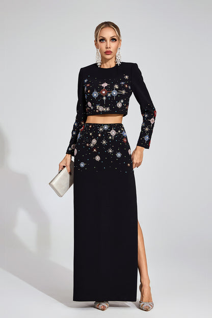 Demelza Black Diamond Embellished Set