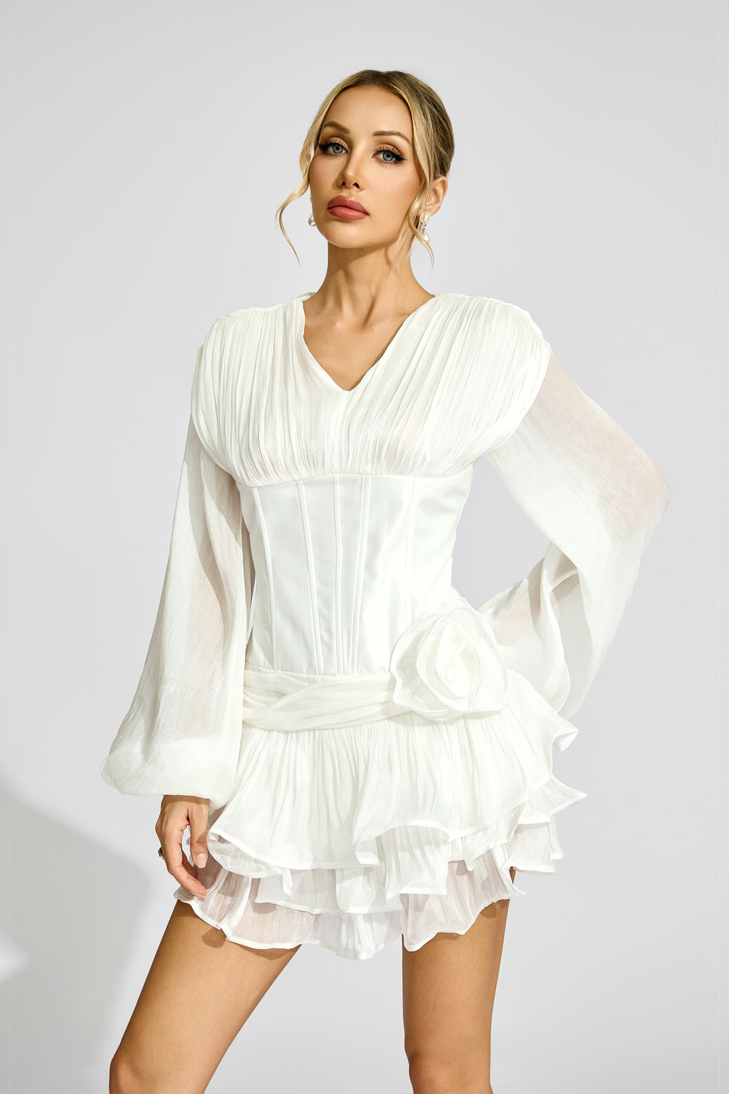 Dickens White Corset Mini Dress