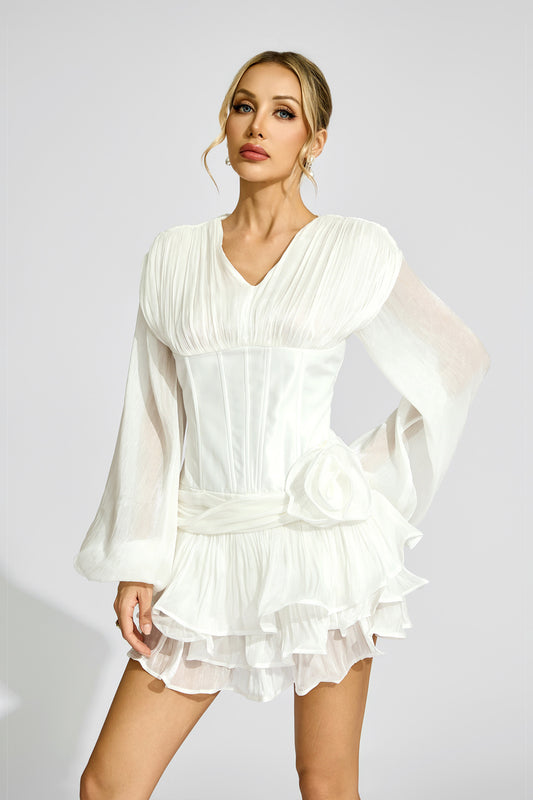 Dickens White Corset Mini Dress