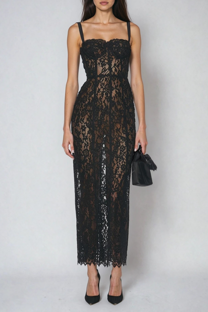 Dumisani Lace Maxi Dress In Black