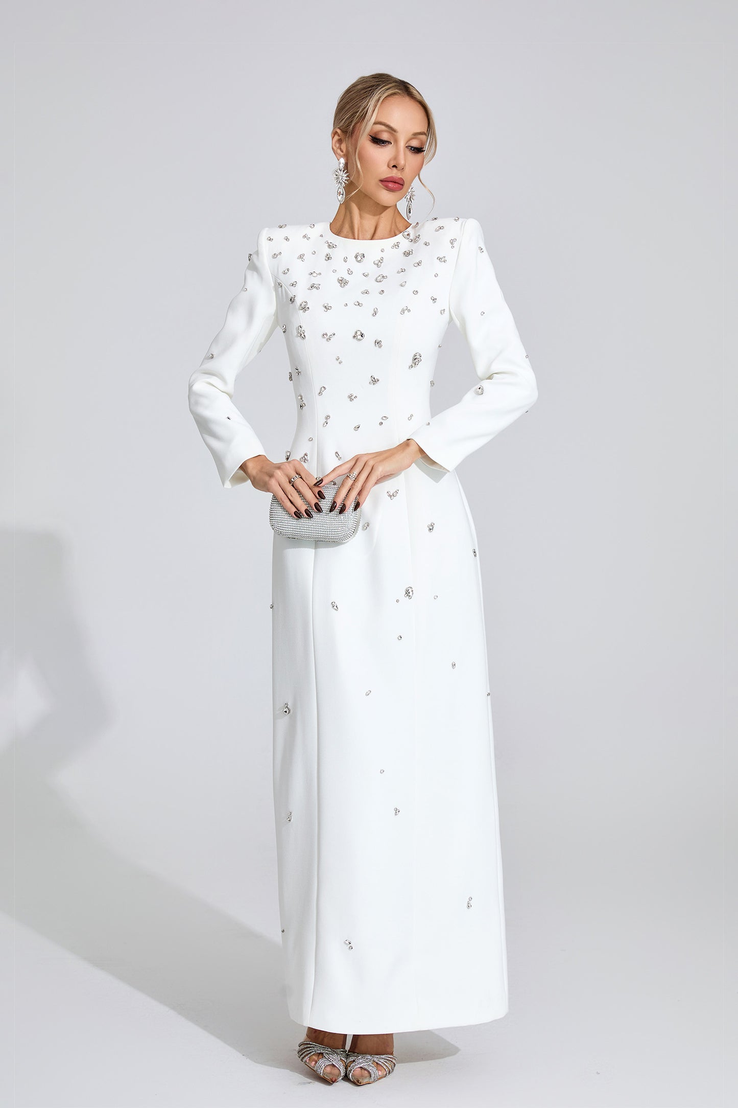 Dunlop White Diamond Long Sleeve Dress